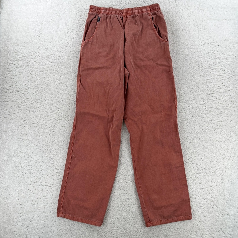 Crazy Shirts Pants Mens Large Dark Orange Twill Chino Elastic Relaxed Casual